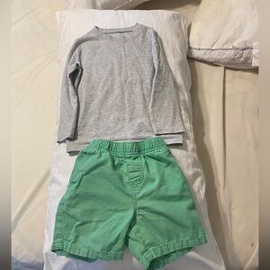 Garanimals Gray Top and Green Shorts Set